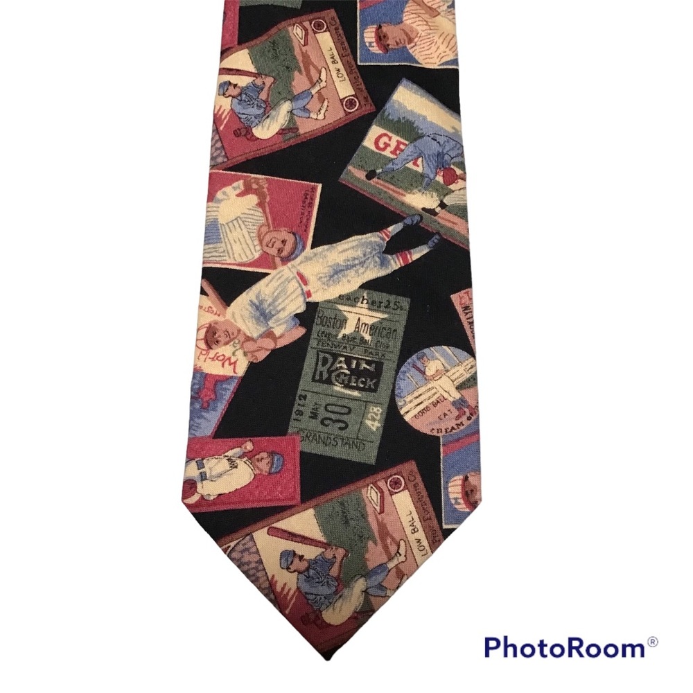 Beans‎ McGee Novelty Vintage Baseball Players Theme Made in USA Cotton Tie